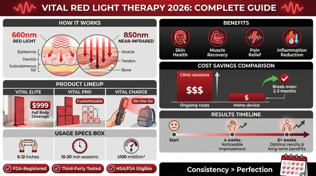 Complete Guide to Vital Red Light Products and Services 2026- Worth the Hype?