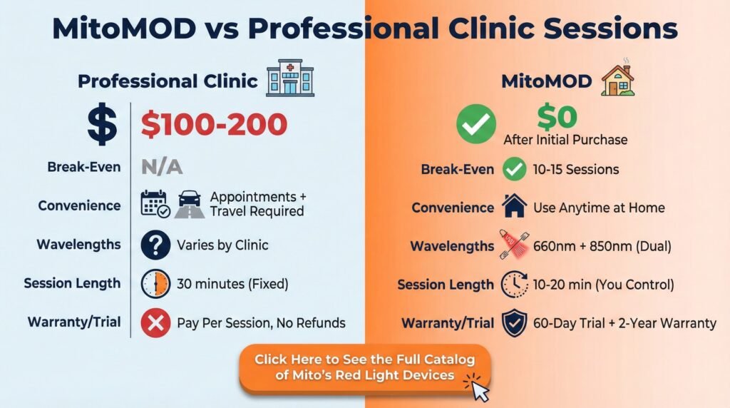 How the MitoMOD Compares to Professional Clinic Sessions