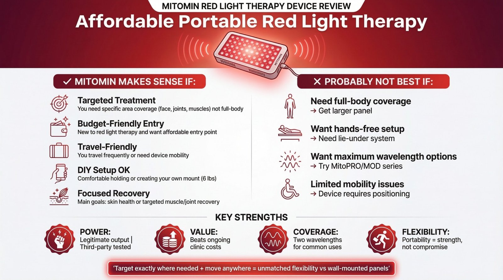 MitoMIN Review 2026: Affordable Portable Red Light Therapy