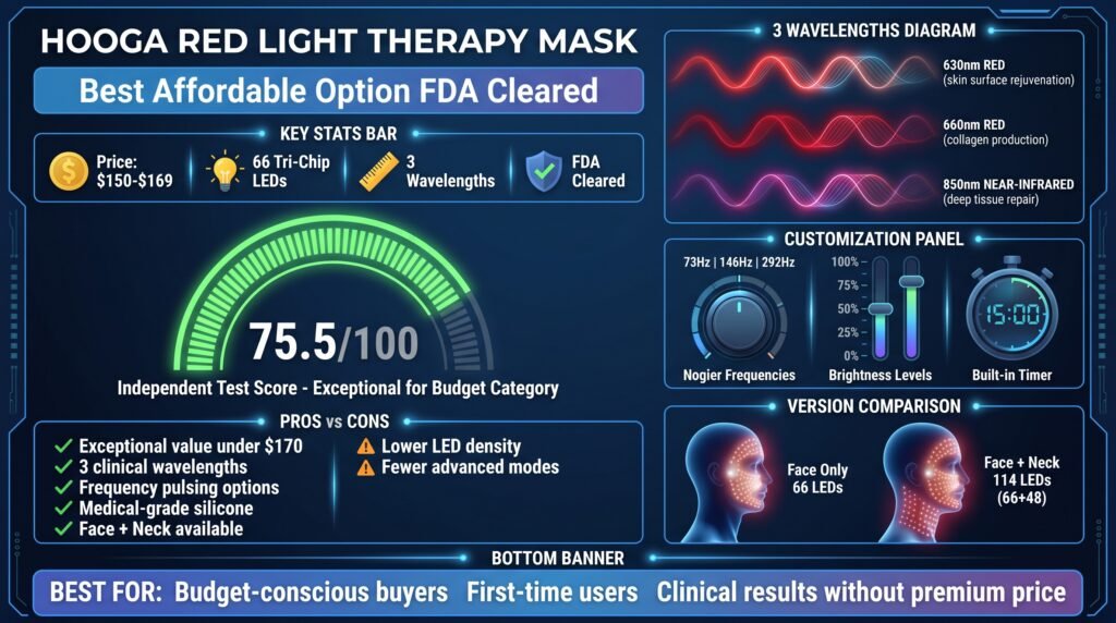 Hooga Red Light Therapy Mask — Best Affordable Red Light Therapy Mask